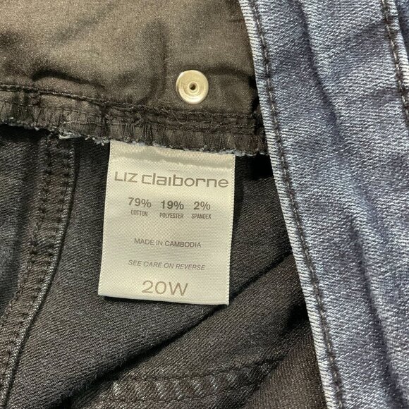 Liz Claiborne Jeans Womens 20W Original Fit Tapered Leg Blue Stretch Comfort - Picture 4 of 9